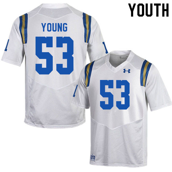 Youth #53 Luke Young UCLA Bruins College Football Jerseys Sale-White - Click Image to Close